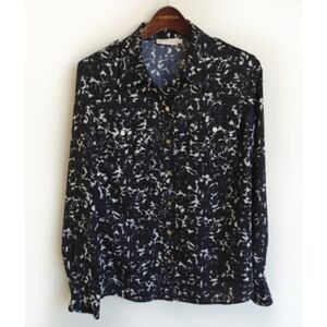 Tory Burch Brigitte Black Gesso Shirt Size 10